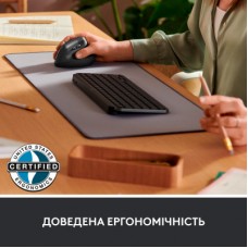 Мышка Logitech Lift Vertical Ergonomic Wireless/Bluetooth for Business Graphite (910-006494) - Фото