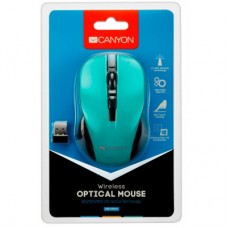 Мышка CANYON CNE-CMSW1GR Wireless Black-Green (CNE-CMSW1GR) - Фото