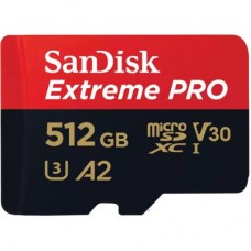 Картка пам'яті SanDisk 512 GB microSDXC UHS-I U3 Extreme Pro+SD Adapter (SDSQXCD-512G-GN6MA) - Фото