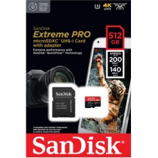 Картка пам'яті SanDisk 512 GB microSDXC UHS-I U3 Extreme Pro+SD Adapter (SDSQXCD-512G-GN6MA) - Фото