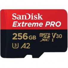 Картка пам'яті SanDisk 256 GB microSDXC UHS-I U3 Extreme Pro+SD Adapter (SDSQXCD-256G-GN6MA) - Фото