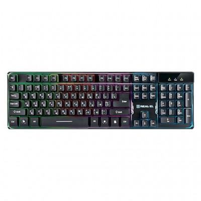 Клавиатура REAL-EL 8700 Gaming Backlit, black