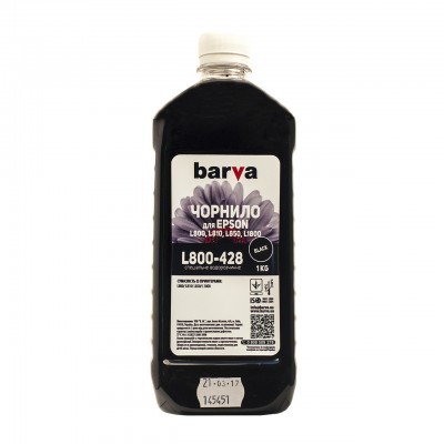 Чернила BARVA EPSON L800/L810/L850/L1800 1кг BLACK (T6731) (L800-428)