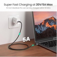 Дата кабель USB-C to USB-C 1.5m 100W US316 Space Gray Ugreen (70428) - Фото