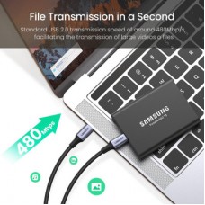 Дата кабель USB-C to USB-C 1.5m 100W US316 Space Gray Ugreen (70428) - Фото