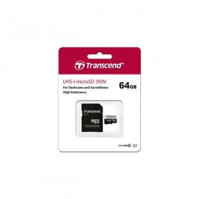 Карта памяти Transcend 64GB microSDXC class 10 UHS-I U1 High Endurance (TS64GUSD350V)