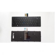 Клавиатура ноутбука Toshiba Tecra R40-C Series черная с черной рамкой с ТП с подсветкой (A46166)