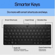Клавіатура HP 350 Compact Multi-Device Bluetooth UA Black (692S8AA) - Фото