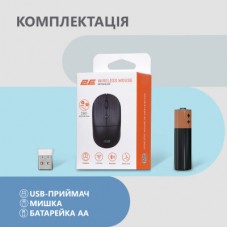 Мышка 2E MF218 Silent Wireless/Bluetooth Black (2E-MF218WBK) - Фото