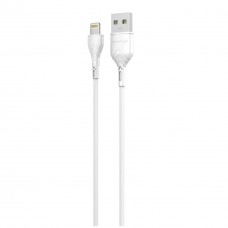 Дата кабель USB 2.0 AM to Lightning 1.0m Cu, 2.1А White Grand-X (PL01W)