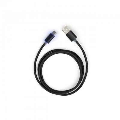 Дата кабель USB 2.0 AM to Type-C 1m LED black Vinga (VCPDCTCLED1BK)