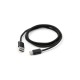 Дата кабель USB 2.0 AM to Type-C 1m LED black Vinga (VCPDCTCLED1BK)