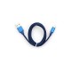 Дата кабель USB 2.0 AM to Lightning nylon 1m blue Vinga (VCPDCLNB21B)