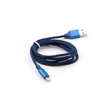 Дата кабель USB 2.0 AM to Lightning nylon 1m blue Vinga (VCPDCLNB21B) - Фото