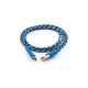 Дата кабель USB 2.0 AM to Type-C 2color nylon 1m blue Vinga (VCPDCTCNB31B)