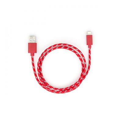 Дата кабель USB 2.0 AM to Lightning 2color nylon 1m red Vinga (VCPDCLNB31R)