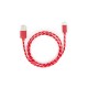 Дата кабель USB 2.0 AM to Lightning 2color nylon 1m red Vinga (VCPDCLNB31R)