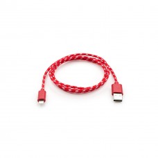 Дата кабель USB 2.0 AM to Lightning 2color nylon 1m red Vinga (VCPDCLNB31R) - Фото