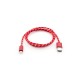 Дата кабель USB 2.0 AM to Lightning 2color nylon 1m red Vinga (VCPDCLNB31R)