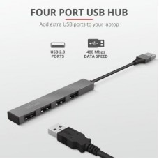 Концентратор Trust Halyx Aluminium 4-Port Mini USB Hub (23786_TRUST) - Фото