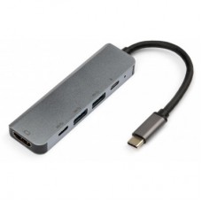 Концентратор Vinga Type-C to 4K HDMI+USB3.0+2*PD aluminium (VCPHTC5AL) - Фото