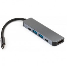 Концентратор Vinga Type-C to 4K HDMI+USB3.0+2*PD aluminium (VCPHTC5AL) - Фото