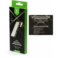 Концентратор Vinga Type-C to 4K HDMI+USB3.0+2*PD aluminium (VCPHTC5AL) - Фото