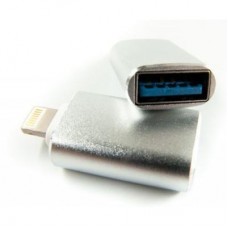 Дата кабель OTG USB — Lightning grey DENGOS (ADP-016) - Фото
