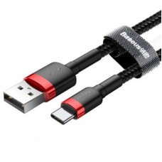 Дата кабель USB 2.0 AM to USB-C 2.0m 2A red-black Baseus (CATKLF-C91) - Фото