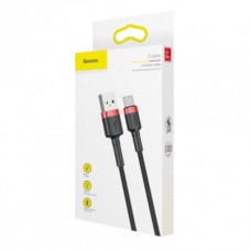 Дата кабель USB 2.0 AM to USB-C 2.0m 2A red-black Baseus (CATKLF-C91) - Фото