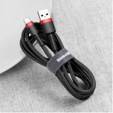 Дата кабель USB 2.0 AM to USB-C 2.0m 2A red-black Baseus (CATKLF-C91) - Фото