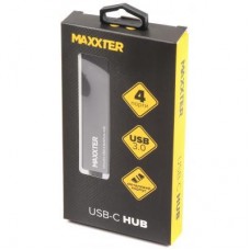 Концентратор Maxxter USB 3.0 Type-C 4 ports grey (HU3С-4P-02) - Фото