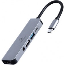 Концентратор Cablexpert USB-C 5-in-1 (hub/HDMI/PD/audio 3.5mm) (A-CM-COMBO5-02) - Фото