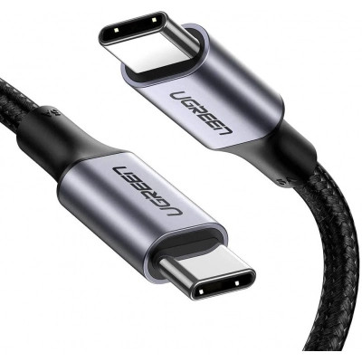 Дата кабель USB Type-C to Type-C 2.0m US316 100W 5A Alum. (Black) Ugreen (70429)