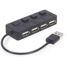 Концентратор Gembird USB 2.0 4 ports switch black (UHB-U2P4-05) - Фото