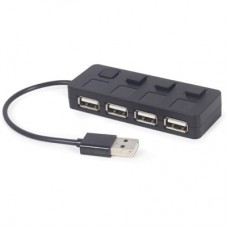 Концентратор Gembird USB 2.0 4 ports switch black (UHB-U2P4-05) - Фото