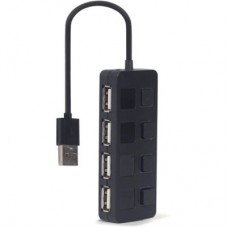 Концентратор Gembird USB 2.0 4 ports switch black (UHB-U2P4-05) - Фото