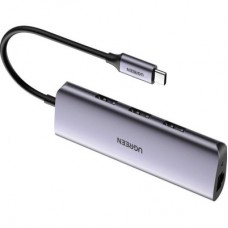 Концентратор Ugreen Type-C to 3хUSB 3.0 + RJ45 1000M Ethernet (60718) - Фото