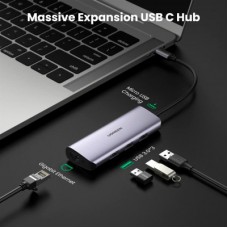 Концентратор Ugreen Type-C to 3хUSB 3.0 + RJ45 1000M Ethernet (60718) - Фото