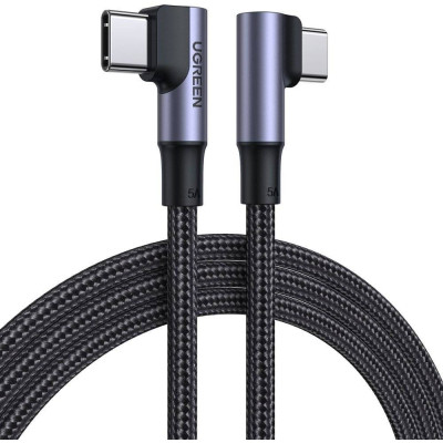 Дата кабель USB 2.0Type-C to Type-C 2.0m 5A 100W US335 90-degree Space Gray Ugreen (70698)