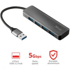 Концентратор Halyx 4-Port USB-A 3.2 Grey Trust (24947_TRUST) - Фото