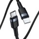 Дата кабель USB-C to Lightning 1.0m 18W 2.1A Cafule Black-Grey Baseus (CATLKLF-G1) Дата кабель USB-C to Lightning 1.0m 18W 2.1A Cafule Black-Grey Baseus (CATLKLF-G1)