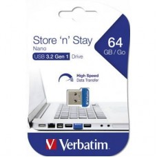 USB флеш накопитель Verbatim 64GB Store 'n' Stay NANO Blue USB 3.0 (98711) - Фото