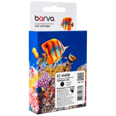 Картридж Barva HP 45 black/51645AE, 40 мл (IC-H45B)