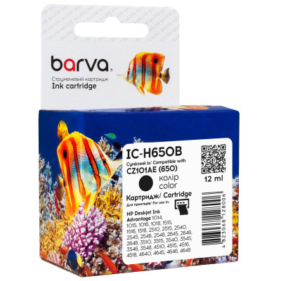 Картридж Barva HP 650 black/CZ101AE, 12 мл (IC-H650B)