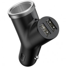 Зарядний пристрій Baseus Y type dual USB-A Black (CCALL-YX01) - Фото
