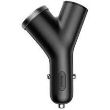 Зарядний пристрій Baseus Y type dual USB-A Black (CCALL-YX01) - Фото