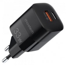 Зарядний пристрій Choetech GaN USB-A/USB-C 33 W QC 3.0/PD/PPS (PD5006-EU-BK) - Фото