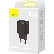 Зарядний пристрій Baseus Compact Charger 2U Black (CCXJ010201) - Фото