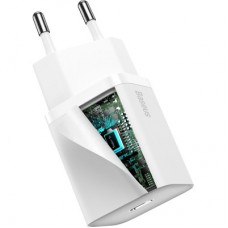 Зарядний пристрій Baseus Super Si Quick Charger 1C 20 W EU White (CCSUP-B02) - Фото